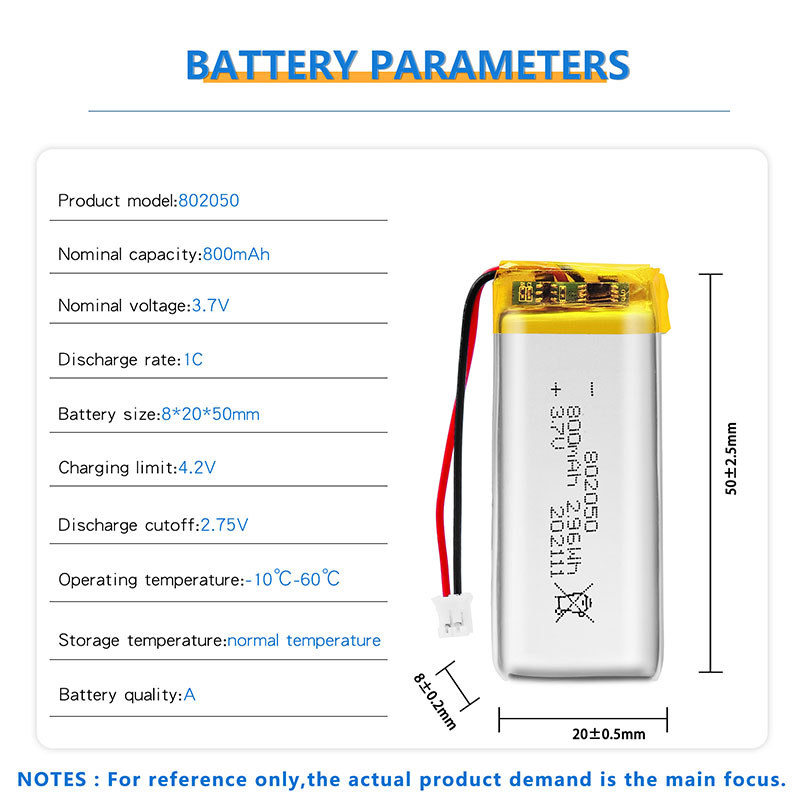 3.7 Volt 800mAh Rechargeable Lipo Pouch Battery Custom Lithium Ion Polymer Battery Manufacturers