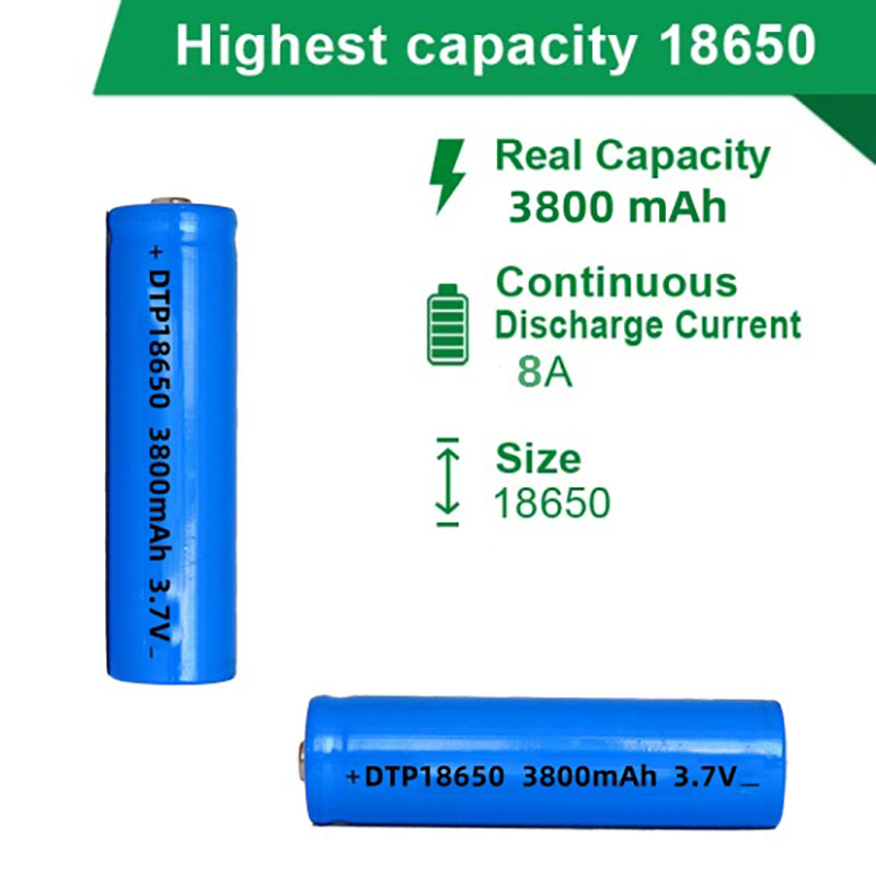 18650 3800mAh Li Ion Battery Cell Rechargeable Cylindrical Lithium Ion Battery