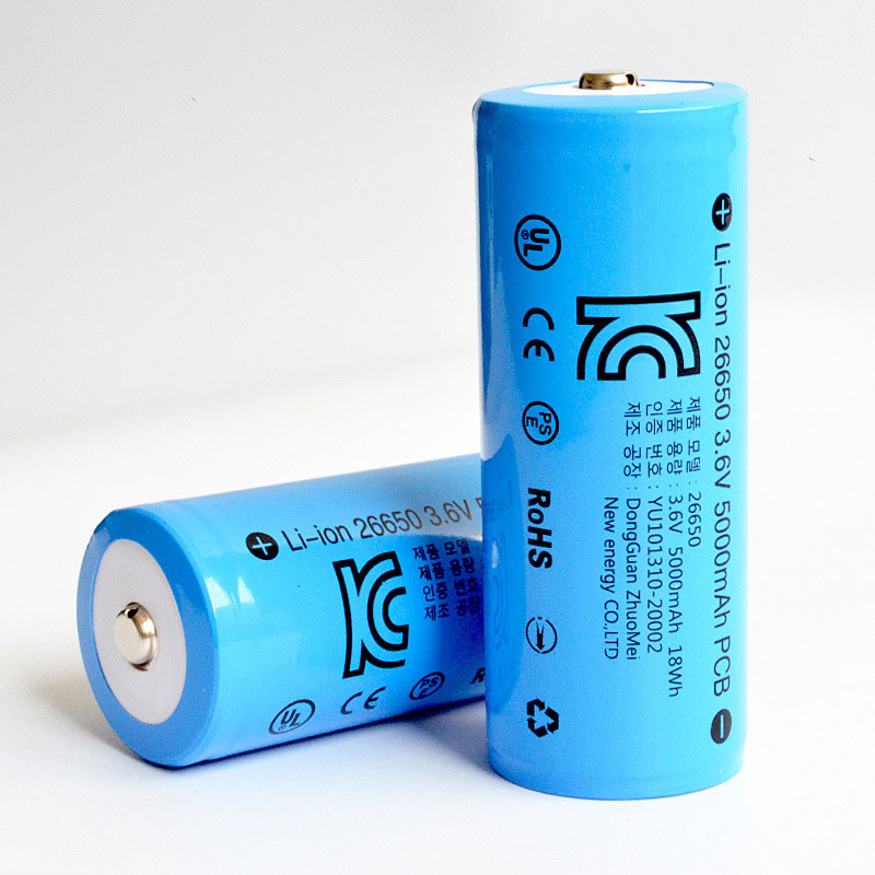 26650 5000mAh Li Ion Battery Cell Rechargeable Cylindrical Lithium Ion Battery