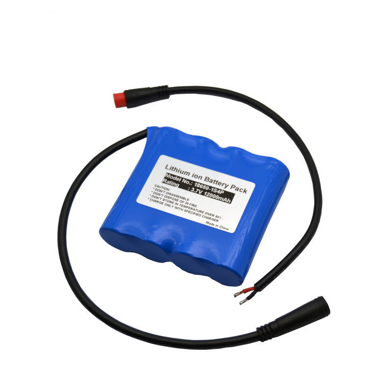 3.7 Volt 18650 1S4P 12000mAh Li Ion Batteries Packs 3.7 v Rechargeable Lithium Ion Battery Pack