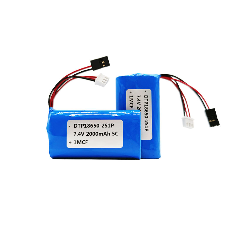 7.4 Volt 18650 2000mAh Li Ion Batteries Packs 7.4 v Rechargeable Lithium Ion Battery Pack