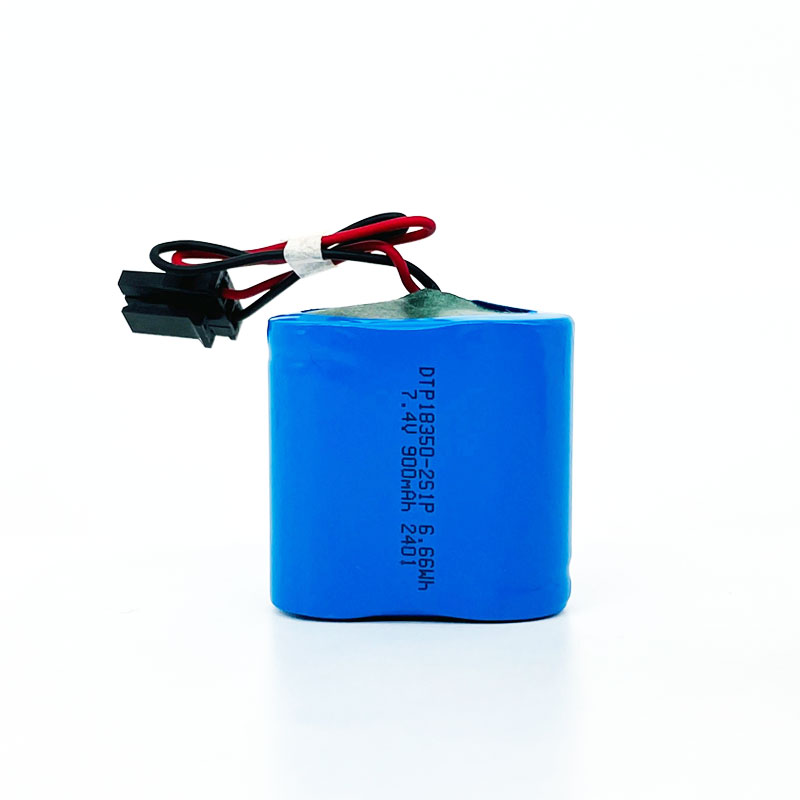 7.4 Volt 18650 900mAh Li Ion Batteries Packs 2S1P 7.4 v Rechargeable Lithium Ion Battery Pack