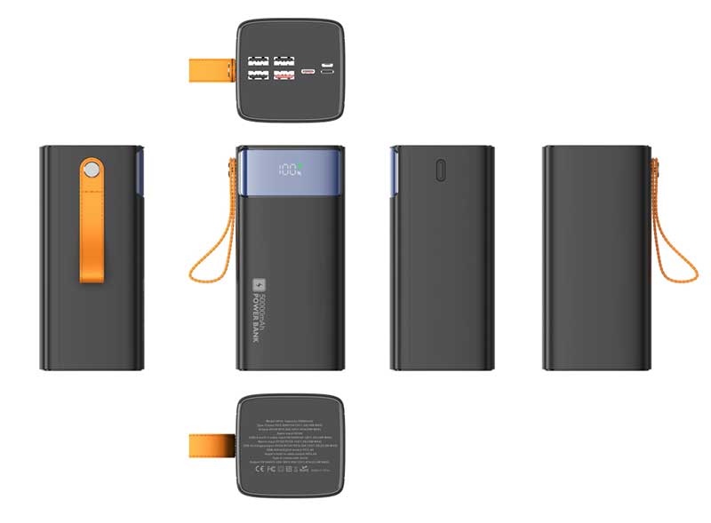 PD22.5W Three-Way Fast Charging Lithium Ion Outdoor Portable Power Bank